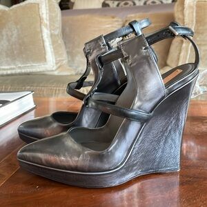 NWOT Reed Krakoff silver high platform heels